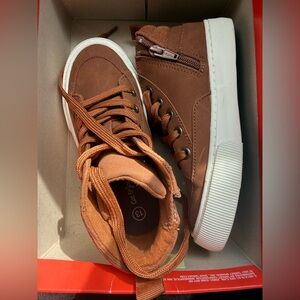 Kids Brown High-Top Casual Sneakers